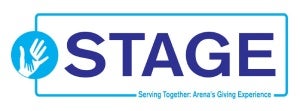 State logo with text "serving together arena's giving experience"